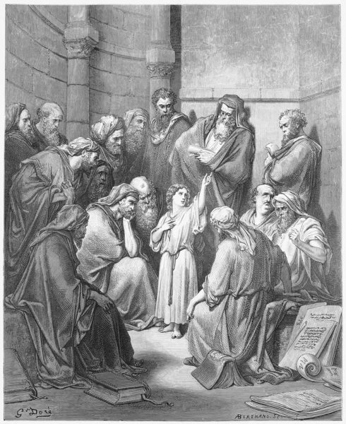 Иисус с врачами — стоковое фото