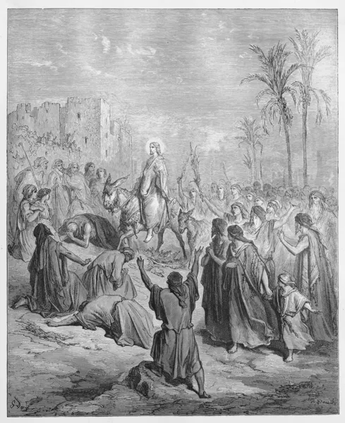Eintrag von Jesus in jerusalem — Stockfoto