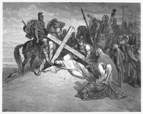 Jezus przybywa na Kalwarii — Zdjęcie stockowe