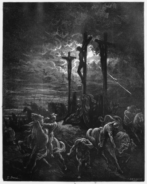 黑暗在被钉十字架 — 图库照片