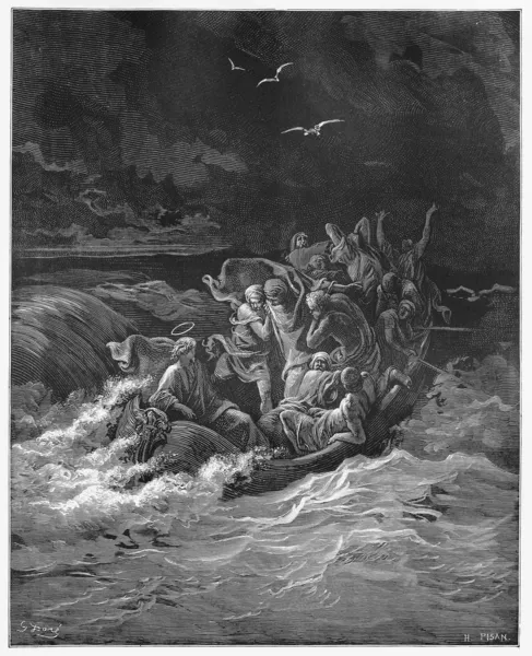 Jesus Stilling a tempestade Imagens De Bancos De Imagens Sem Royalties