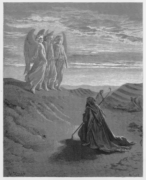 Abraham och de tre änglarna — Stockfoto