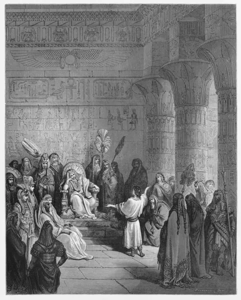 Józef interpretuje sen Faraona — Zdjęcie stockowe