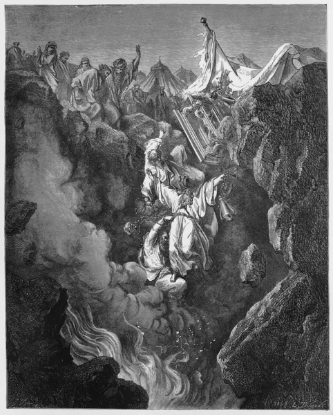 The death of Korah, Dathan, and Abiram — Stock Photo, Image
