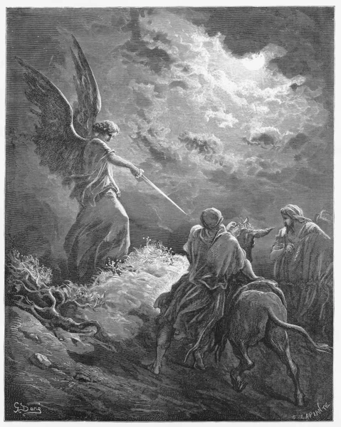 Balaam meets an angel — Stock Photo, Image