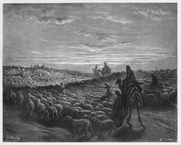 Abraham wyruszenie w podróż do ziemi Kanaan Obrazy Stockowe bez tantiem