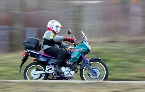 Panned Motocicleta — Fotografia de Stock