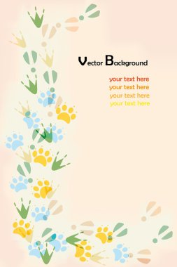 Animal foot print background clipart