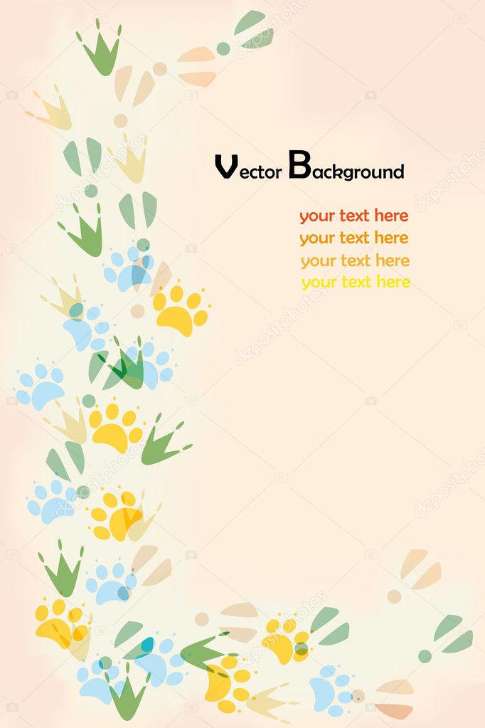Animal foot print background