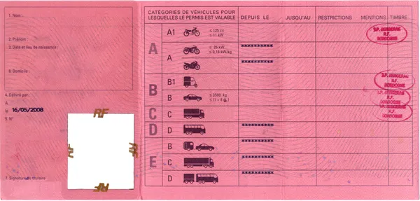 フランス語の運転免許証 — ストック写真