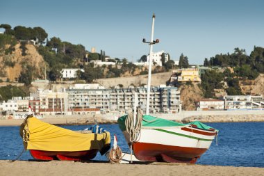 Two boats in Blanes clipart