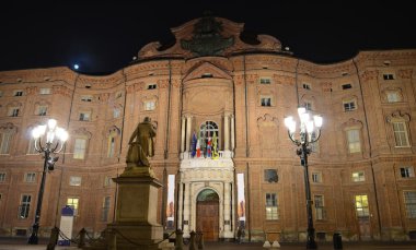 Palazzo Madama in Turin at night clipart