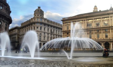 De Ferrari square in Genoa clipart