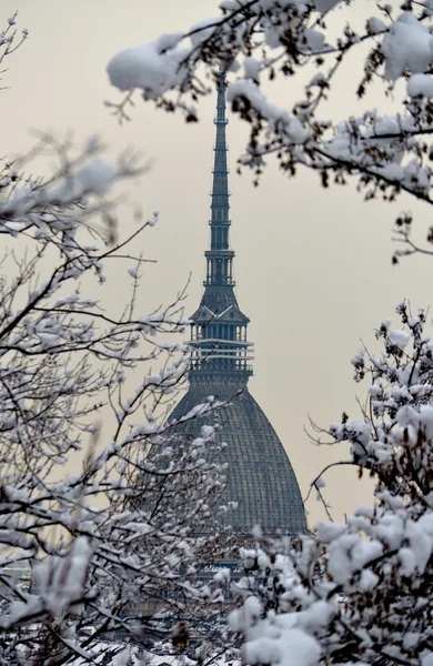 Mole antonelliana a Torino durante il periodo invernale — Foto Stock
