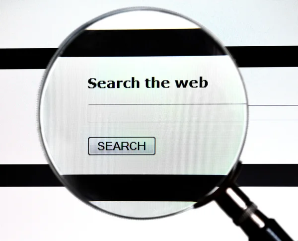 Lente di ingrandimento sulla ricerca del servizio web — Foto Stock