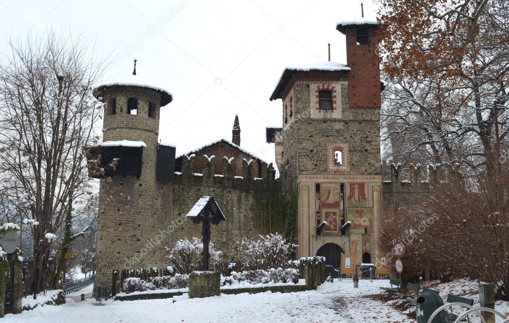 Medieval castle in Valentino Park, Turin