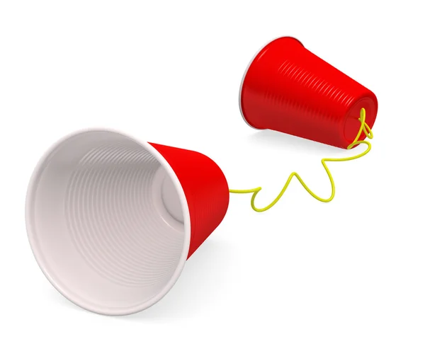 Plastic Cup Telephone — Stock Photo, Image