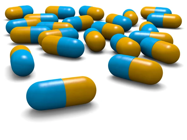 3D pills on white background — Stock Photo, Image