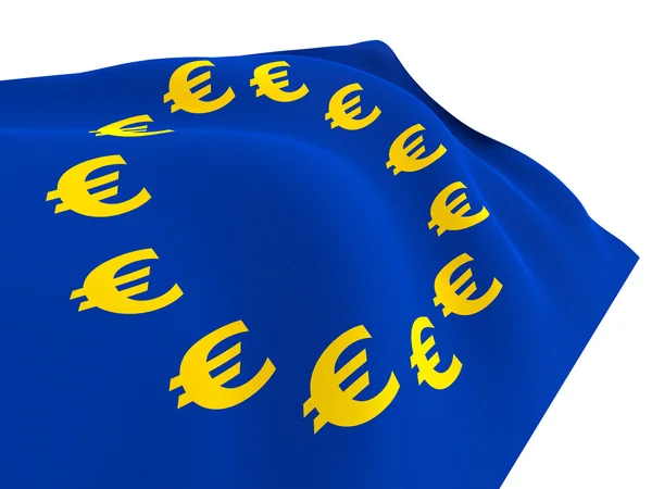 Vlajka měny euro — Stock fotografie