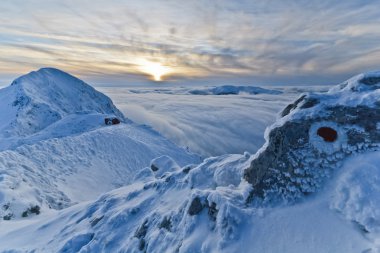 Mountain top in winter clipart