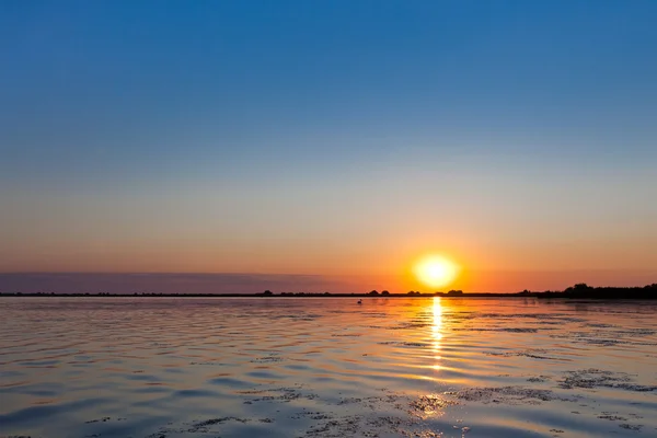 Nascer do sol no delta do Danúbio — Fotografia de Stock