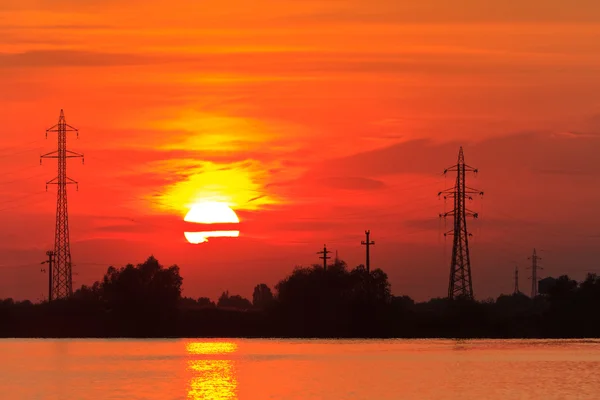 Solnedgång landskap — Stockfoto
