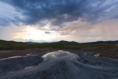 Mud volcanoes in Buzau, Romania clipart