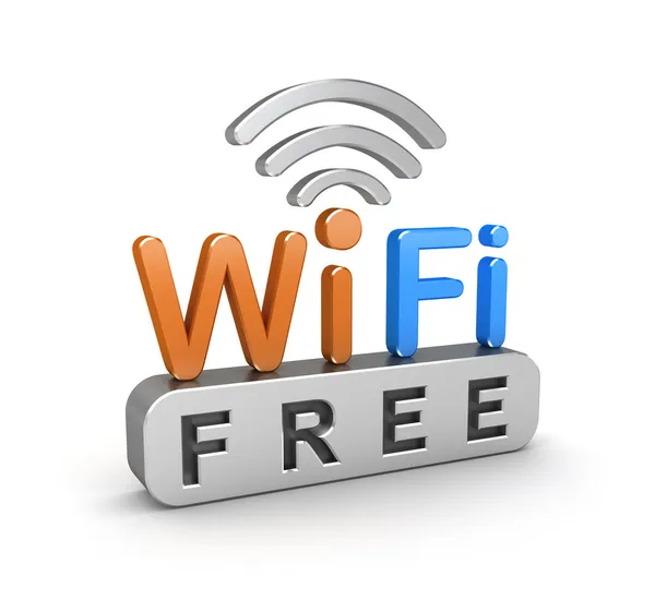 Είσοδος ελεύθερη ζώνη Wi-Fi. 3D εικόνα πάνω από το λευκό — Φωτογραφία Αρχείου