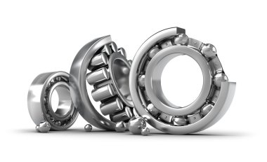 Detailed bearings production over white clipart