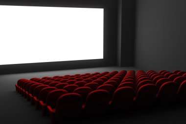 film tiyatro iç. izole beyaz ekran