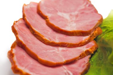 lezzetli dilim jambon ve marul