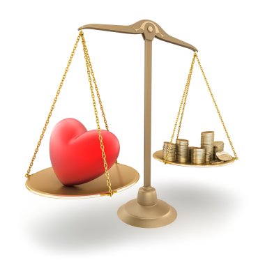 The price of love. 3d concept clipart