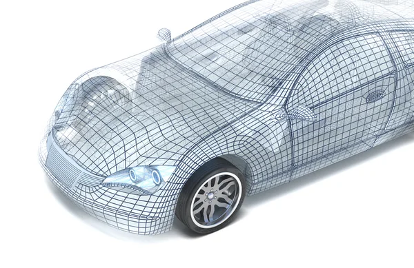 Car design, wire model. My own design. — Stock Photo, Image