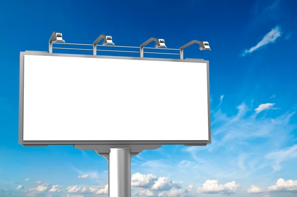 Empty advertisement hoarding at sky background — Stock Photo, Image