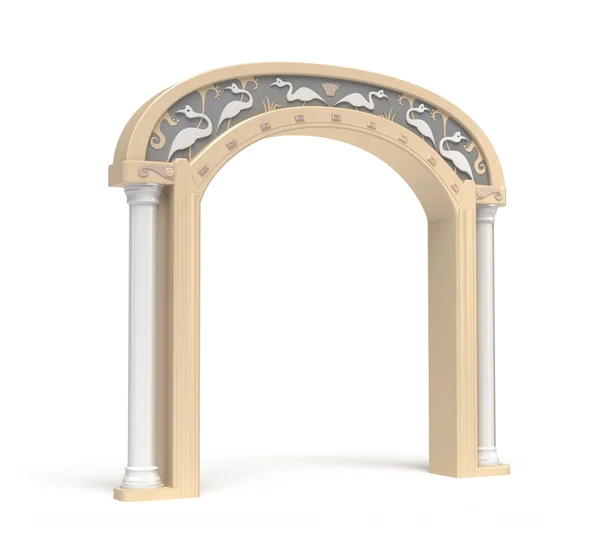 Arco con decorazione vintage. Isolato su bianco — Foto Stock