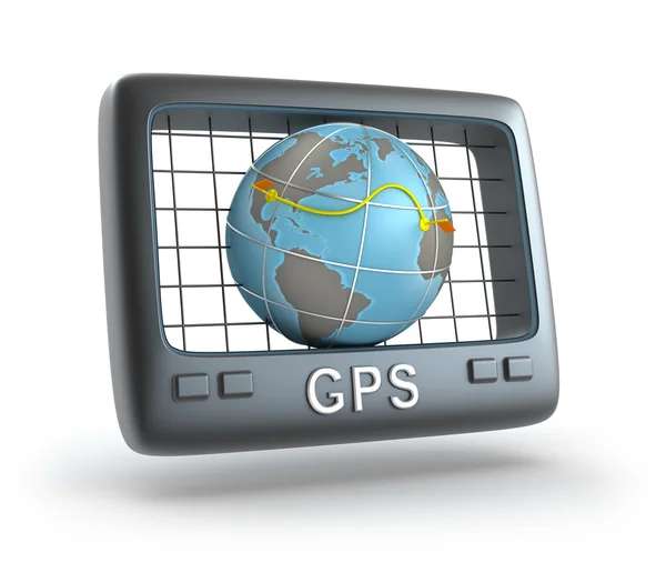 GPS mundo rastreador 3D conceito — Fotografia de Stock