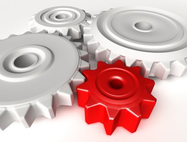 Abstract 3D concept of gear wheels clipart