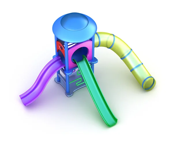 Aire de jeux colorée pour les enfants. Isolé sur blanc — Photo