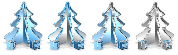Vánoční stromky s dárky — Stock fotografie
