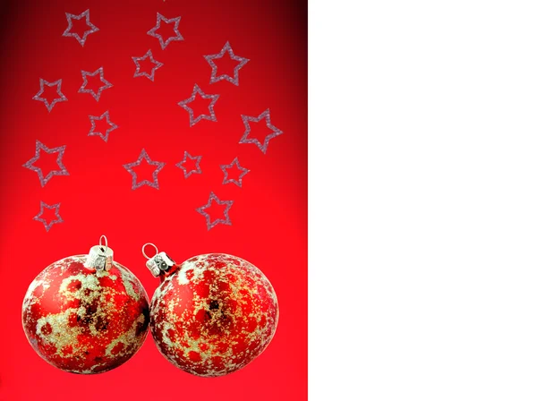 Червоні різдвяні кульки з текстурою — стокове фото