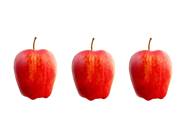 Trei mere roșii — Fotografie, imagine de stoc