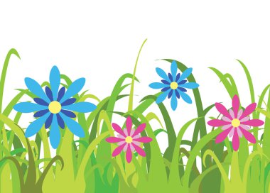 Seamless spring grass vector clipart