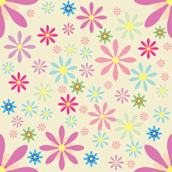 Vector floral fondo patrón sin costuras — Vector de stock