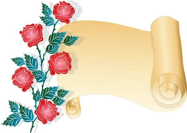 玫瑰花和愿望列表 — 图库矢量图片