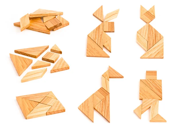 Bazı rakamlar ile izole tangram — Stok fotoğraf