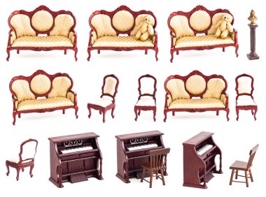 Guest room isolated furniture toys clipart