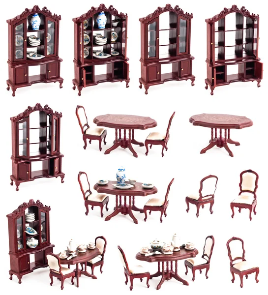 Dining room isolated furniture toys — Stock Photo, Image