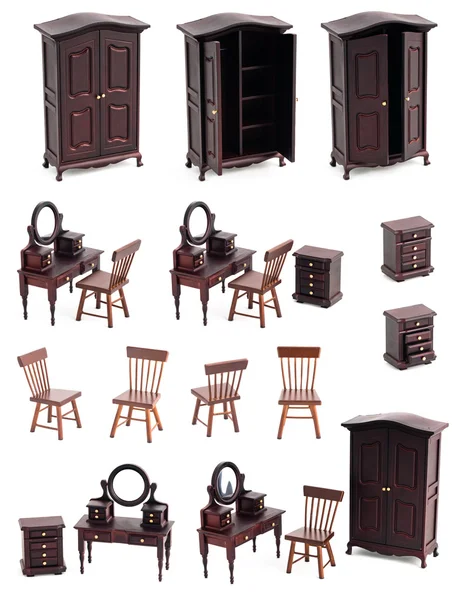 Dressing room isolated furniture toys — Stock Photo, Image