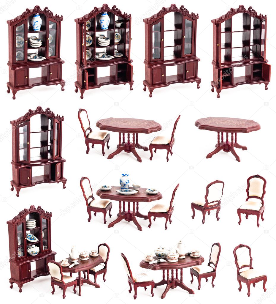 Dining room isolated furniture toys