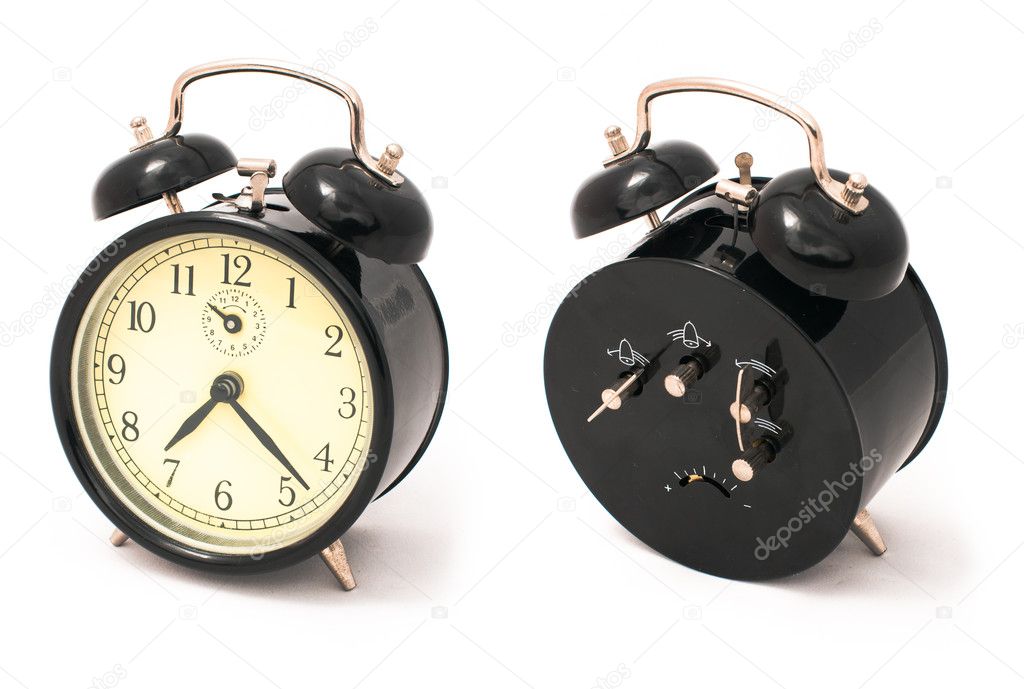 Old black alarm clock